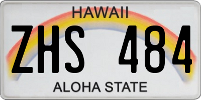 HI license plate ZHS484