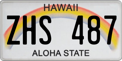 HI license plate ZHS487