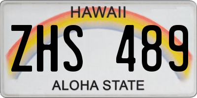 HI license plate ZHS489