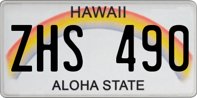 HI license plate ZHS490