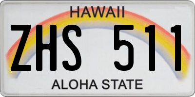 HI license plate ZHS511