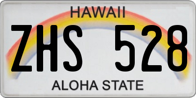 HI license plate ZHS528
