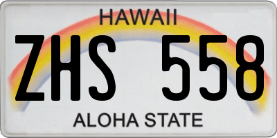 HI license plate ZHS558
