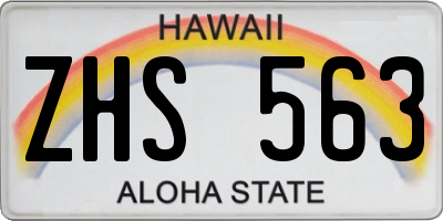 HI license plate ZHS563