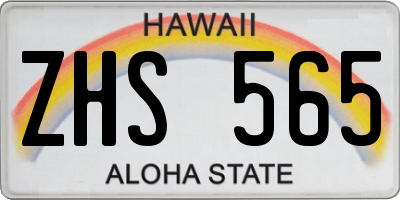 HI license plate ZHS565