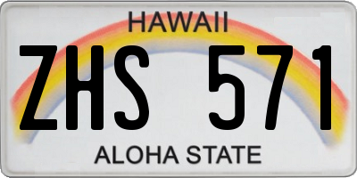 HI license plate ZHS571