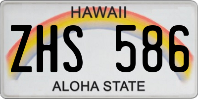 HI license plate ZHS586