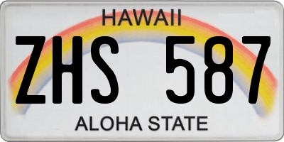 HI license plate ZHS587