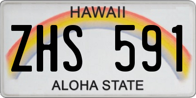 HI license plate ZHS591