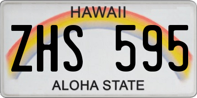 HI license plate ZHS595