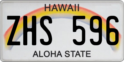 HI license plate ZHS596