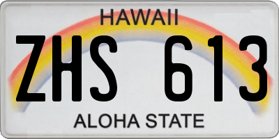 HI license plate ZHS613