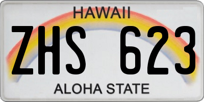 HI license plate ZHS623