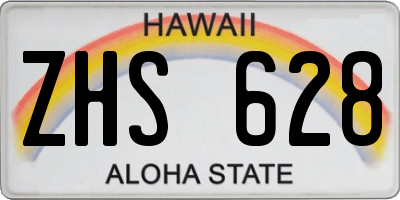 HI license plate ZHS628