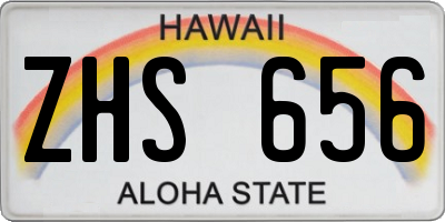 HI license plate ZHS656