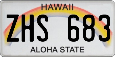 HI license plate ZHS683