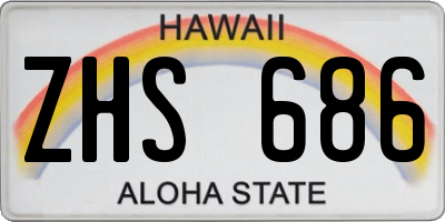 HI license plate ZHS686