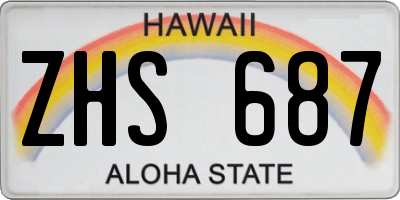 HI license plate ZHS687