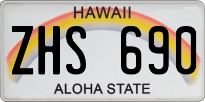 HI license plate ZHS690