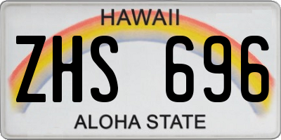 HI license plate ZHS696