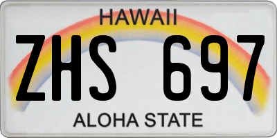 HI license plate ZHS697