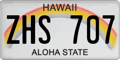HI license plate ZHS707