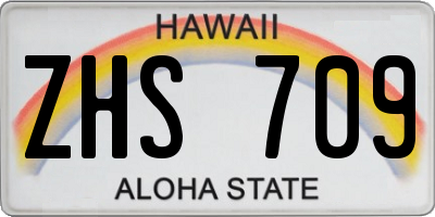 HI license plate ZHS709