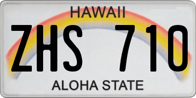 HI license plate ZHS710