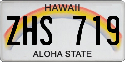 HI license plate ZHS719