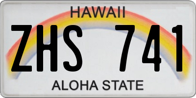 HI license plate ZHS741