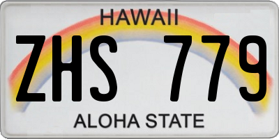 HI license plate ZHS779