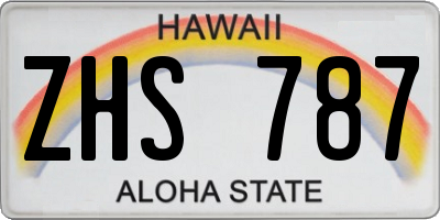 HI license plate ZHS787