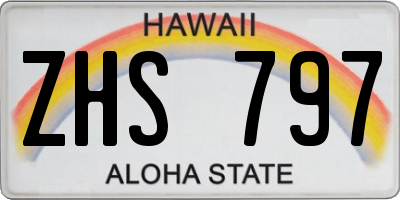 HI license plate ZHS797