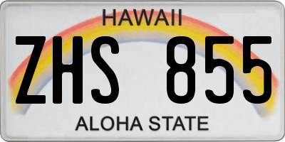 HI license plate ZHS855