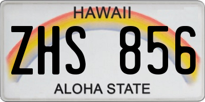 HI license plate ZHS856
