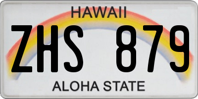 HI license plate ZHS879