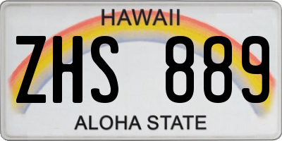 HI license plate ZHS889