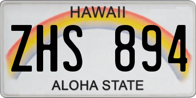 HI license plate ZHS894