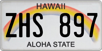 HI license plate ZHS897