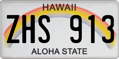 HI license plate ZHS913
