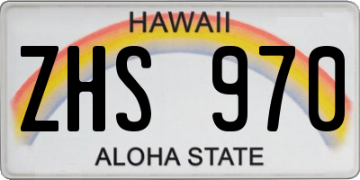 HI license plate ZHS970