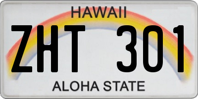 HI license plate ZHT301