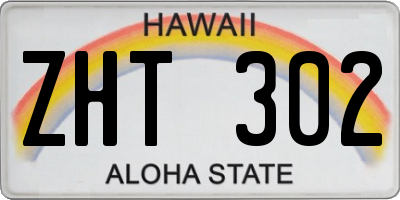 HI license plate ZHT302