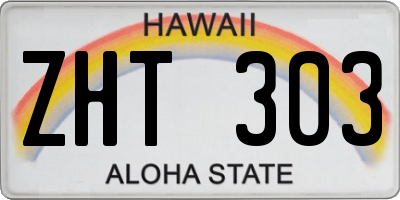 HI license plate ZHT303