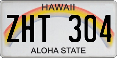 HI license plate ZHT304
