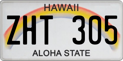 HI license plate ZHT305