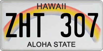 HI license plate ZHT307