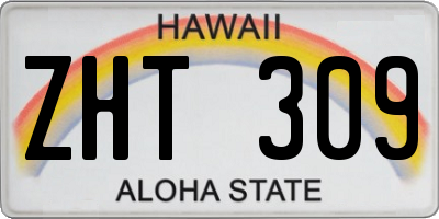 HI license plate ZHT309