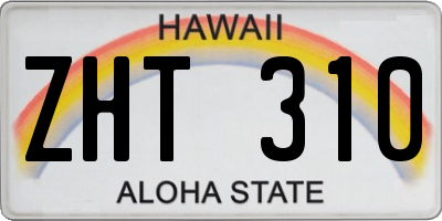 HI license plate ZHT310