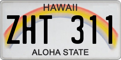 HI license plate ZHT311